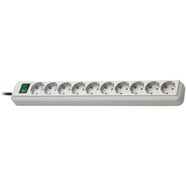 Blocs multiprises Brennenstuhl Brennenstuhl Eco-Line 10-way power extrention with switch silver