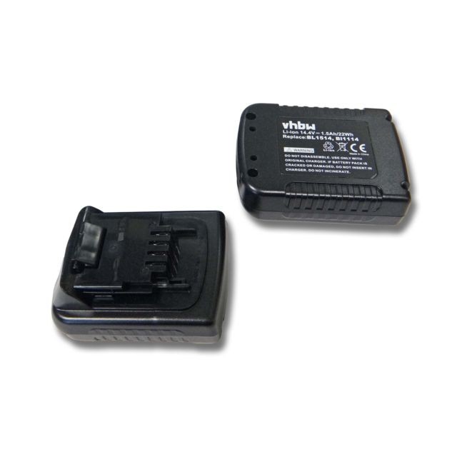 Vhbw - vhbw 2x Batteries Li-Ion 1500mAh (14.4V) pour outils SSL20SB, SSL20SB-2 comme BLACK & DECKER BL1114, BL1314, BL1514, LB16. Vhbw  - Fixation