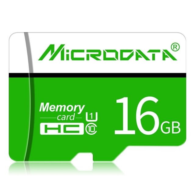 Wewoo - Carte Micro SD mémoire TF MICRODATA 16 Go U1 verte et blanche SD - Carte Micro SD