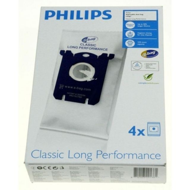 Philips - S-bag sacs aspirateur (x4) classique long performance pour aspirateur philips - Philips
