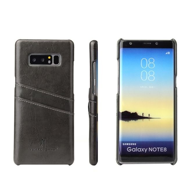 Wewoo - Etui en Cuir Fierre Shann Retro Oil en Cuir PU pour Galaxy Note 8, avec emplacements pour cartes (Noir) Wewoo  - Coque, étui smartphone