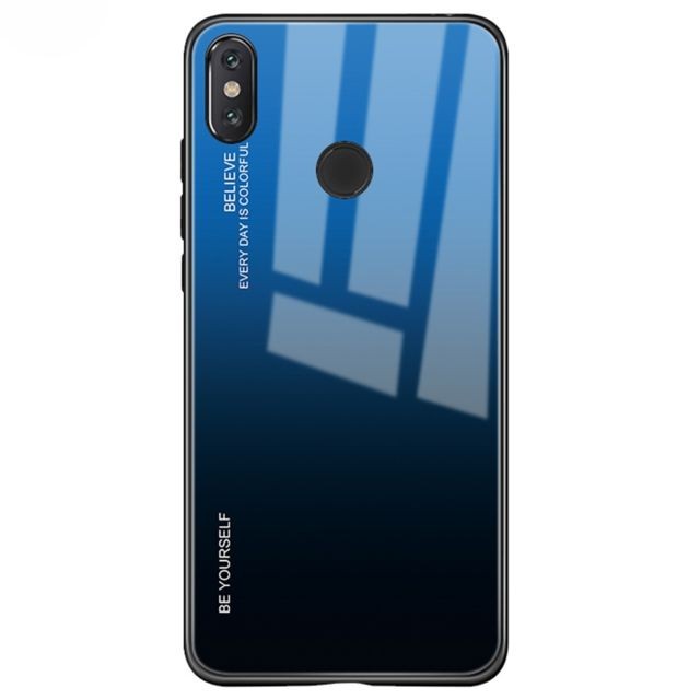 Wewoo - Coque Pour Xiaomi Mi Mix Gradient Color Glass Case Blue Wewoo  - Coque, étui smartphone