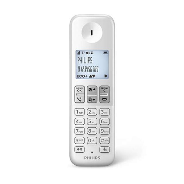 Philips Téléphone fixe Sans fil avec répondeur D2353W/FR Trio Blanc