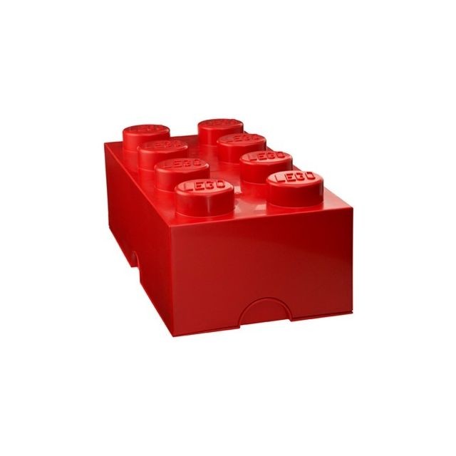 Lego - Brique de rangement 8 tenons - Rouge Lego   - Boîte de rangement Lego