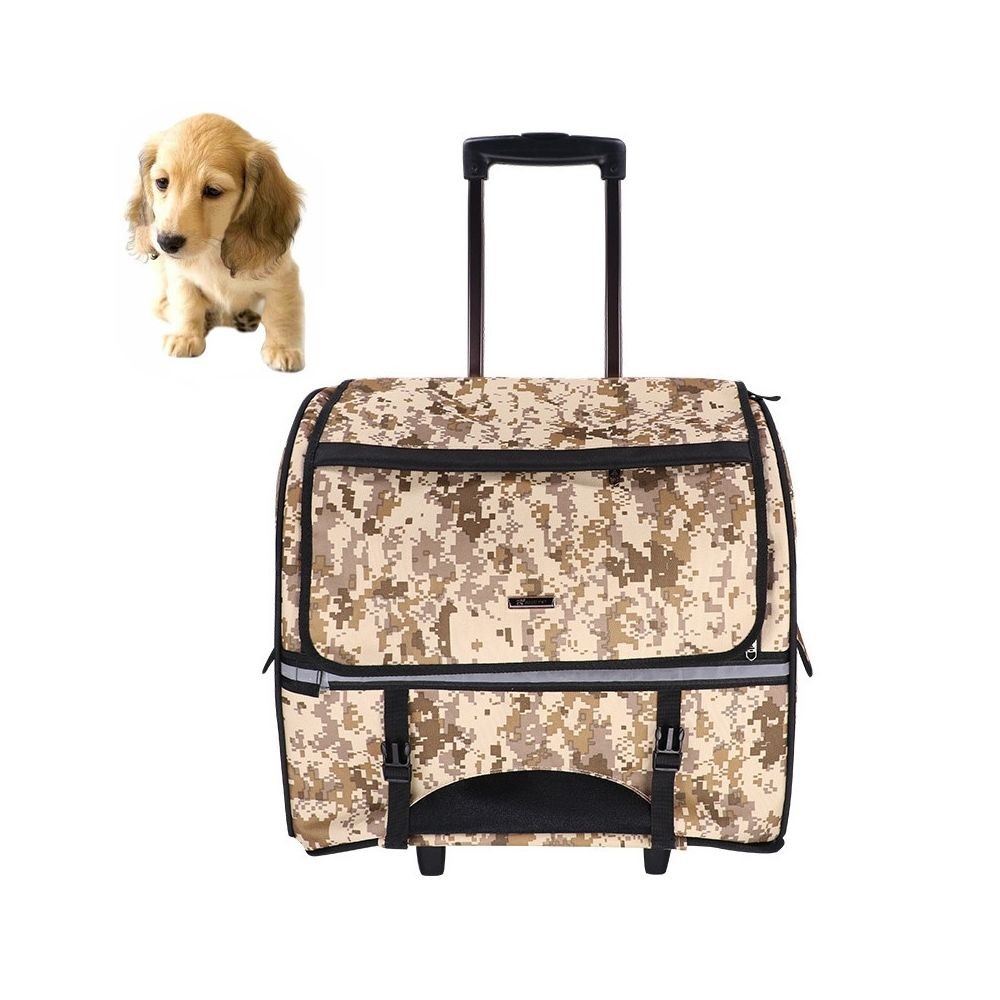 Wewoo DODOPET Multi-fonction Outdoor Portable Deux Roues Cat Dog Pet Carrier Bag Sac à dos Draw Box Camouflage