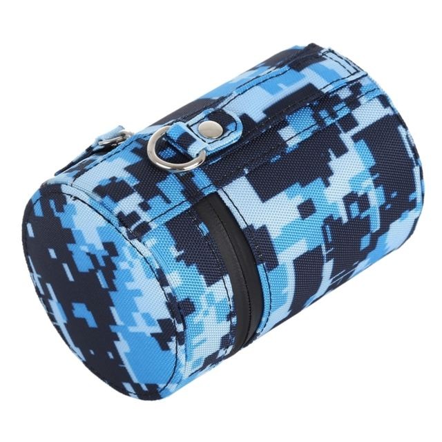 Wewoo Housse Étui à lentilles de couleur camouflage avec à glissière en tissu pour objectif d'appareil photo reflex numérique, taille: 11x8x8cm (bleu)