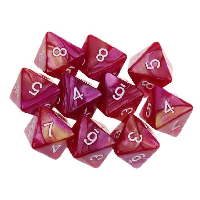 marque generique - 10pcs 8 sided dés d8 dés polyédriques pour les jeux de table des donjons et des dragons violet rouge marque generique  - Jeux & Jouets