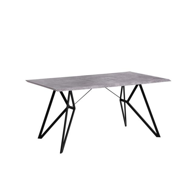 Beliani - Table de salle à manger 160 x 90 cm noire et béton BUSCOT Beliani  - Marchand Beliani