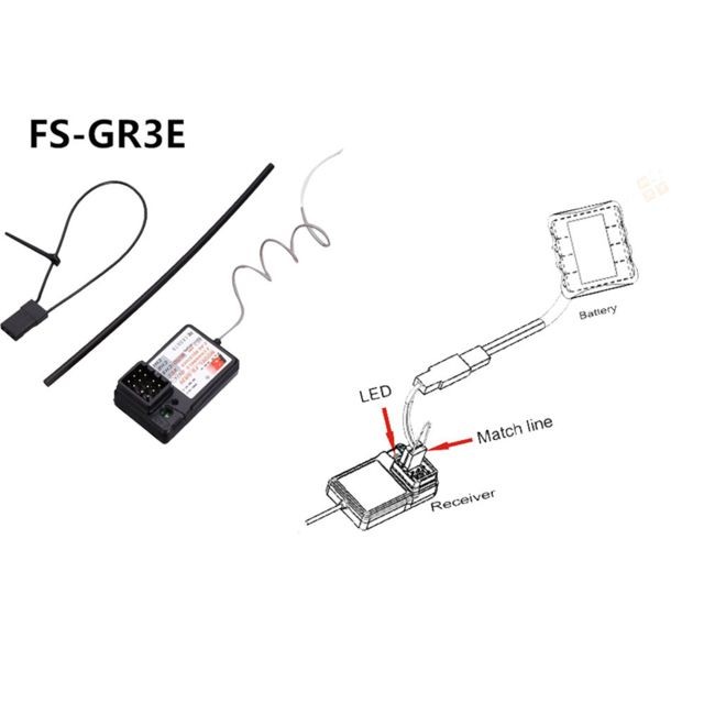 Generic - Flysky FS-GR3E 3 canaux 2.4G Récepteur GT3B, GR3C pour RC Car Truck Failsafe - Accessoires drone connecté
