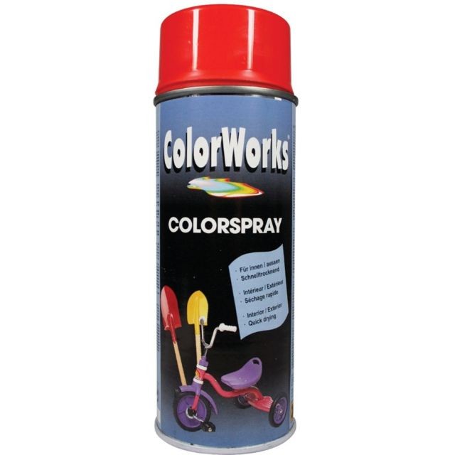 Peinture à l'huile Colorworks COLORWORKS - Peinture aérosol brillante Rouge-Orange - 400 ml