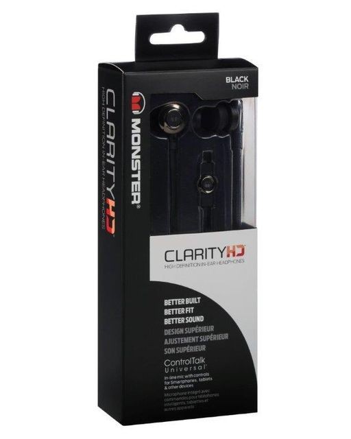 Monster Ecouteurs filaires Noirs - Clarity HD