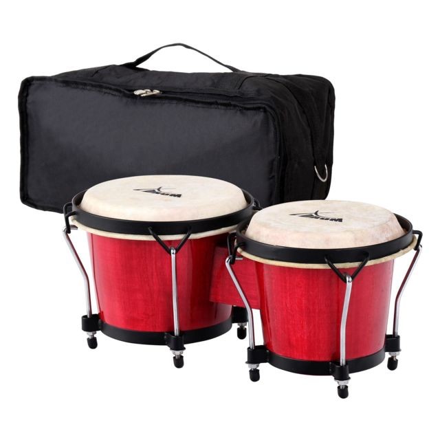Percussions latines Xdrum XDrum Bongo Club Standard bordeaux SET incl. housse pour bongo