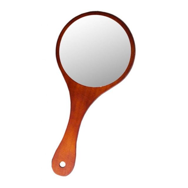 Miroirs Miroir de vanité en bois portatif avec poignée pour brun foncé de voyage à la maison