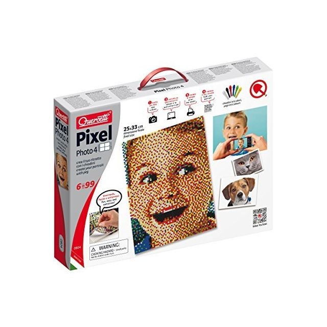 Quercetti - Quercetti Pixel Photo Create Your own Custom Portrait 4 peg Boards 6400 Pegs - 0804 Quercetti  - Puzzles Quercetti