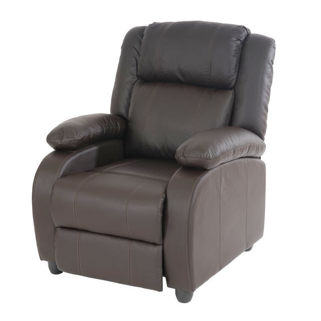cuir synthétique Coffee Fauteuil tv relax fauteuil chaise longue fauteuil Glasgow