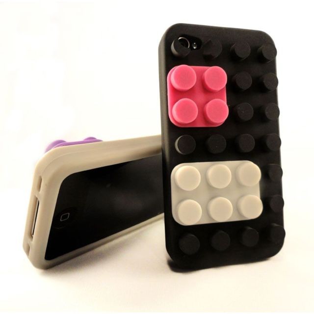 Caseink Coque Blocs Blocks Design Noire iPhone 4s / 4