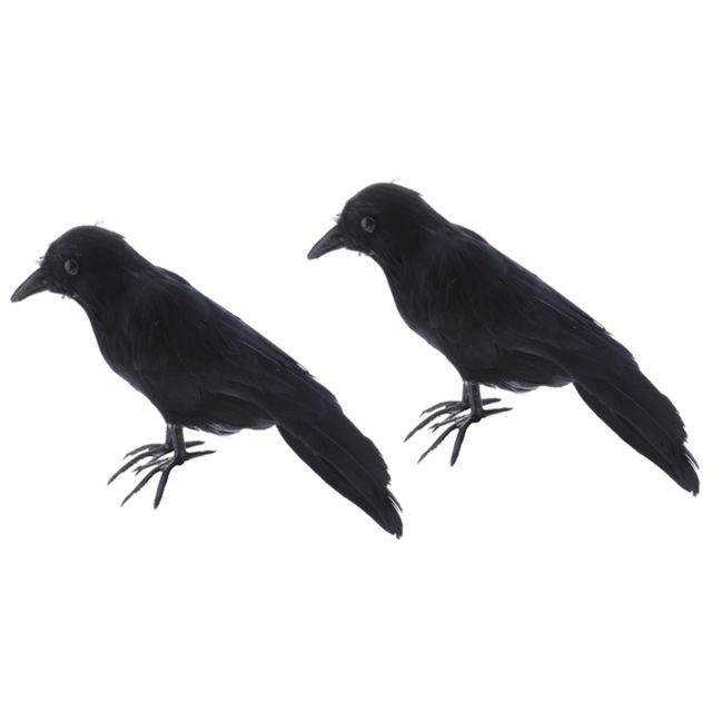 marque generique - Oiseau artificiel Crow de plumes marque generique  - Cactus artificiel Petite déco d'exterieur