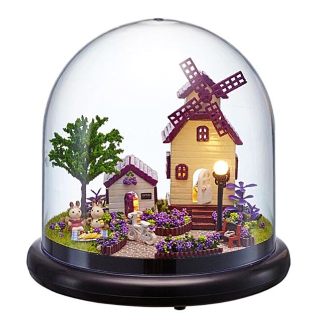 marque generique - Kit Miniature DIY Maison de poupée en bois Glassball pour cadeau amoureux amoureux marque generique  - Maison poupee bois
