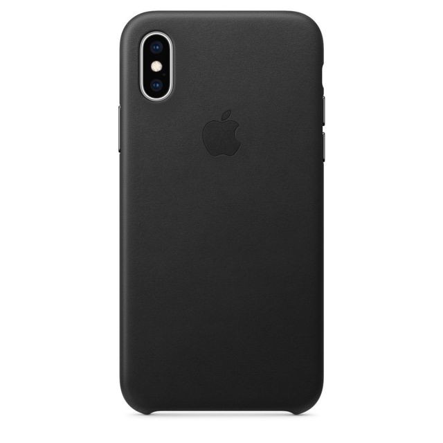 Apple - Coque en cuir pour iPhone XS - Noir - Coque, étui smartphone