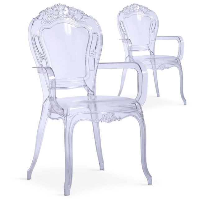 MENZZO - Lot de 2 chaises royales Cosy Crown Transparent - MENZZO