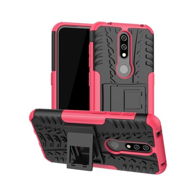 marque generique - Coque en TPU combinaison antidérapante avec béquille rose pour votre Nokia 4.2 (2019) marque generique  - Coques Smartphones Coque, étui smartphone