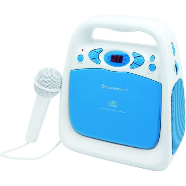 Soundmaster - radio portable  AUX , CD , FM , USB avec lecteur CD pour enfants bleu blanc Soundmaster  - Jeux & Jouets