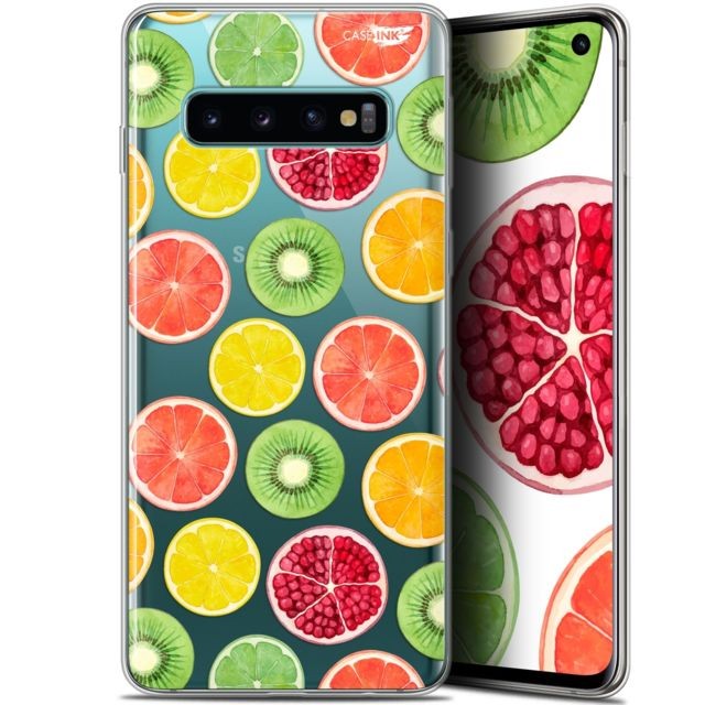 Caseink - Coque arrière Samsung Galaxy S10 (6.1 ) Gel HD [ Nouvelle Collection - Souple - Antichoc - Imprimé en France] Fruity Fresh Caseink  - Coque, étui smartphone