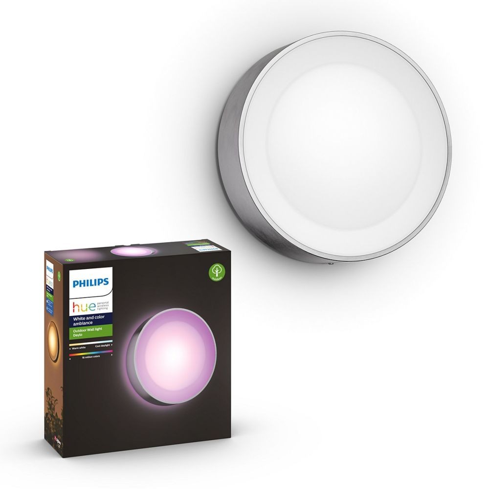 Lampe connectée Philips Hue White & Color Ambiance DAYLO Applique 1x15W - Inox