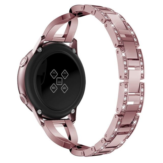 Accessoires bracelet connecté Bracelet en métal forme x décor strass alliage de zinc rose pour votre Samsung Galaxy Watch Active SM-R500