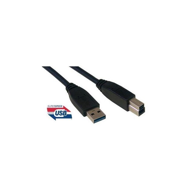 Mcl - MCL Cordon USB 3.0 type A / B mâle - 3m Noir Mcl  - Câble USB