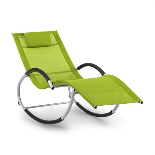 Blumfeldt - Blumfeldt Westwood Rocking Chair Fauteuil à bascule cadre aluminium vert - Chaises de jardin