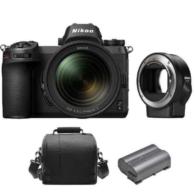Reflex Grand Public Nikon NIKON Z6 KIT NIKKOR Z 24-70mm F4 S WITH FTZ Mount Adapter + camera Bag + EN-EL15B Battery