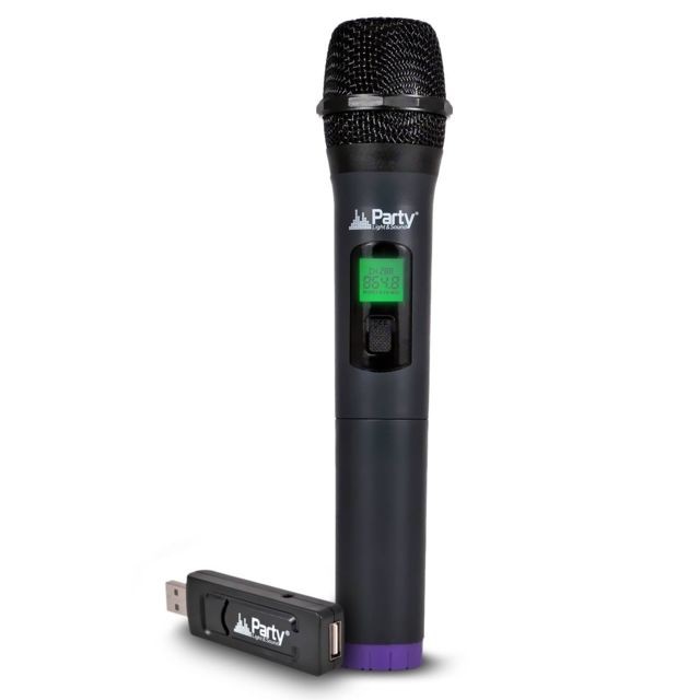 Party Light & Sound - Système de microphone à main sans fil avec écran digital UHF via USB - Equipement DJ