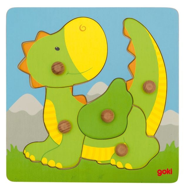 Goki - Puzzle à boutons Dragon 5 éléments - GOKI Goki  - Jouets 1er âge