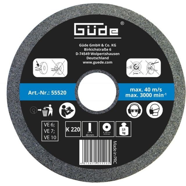 Gude -Güde Meule  - 200x40x20 mm, K 220 Gude  - Gude