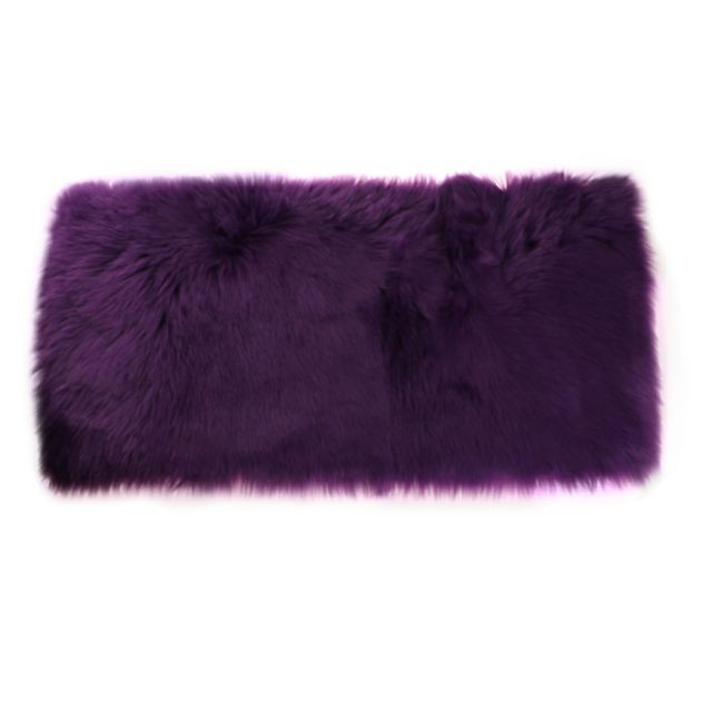 marque generique - tapis en peau de mouton artificielle moelleux tapis de sol à la maison doux siège coussin violet marque generique  - Coussin violet