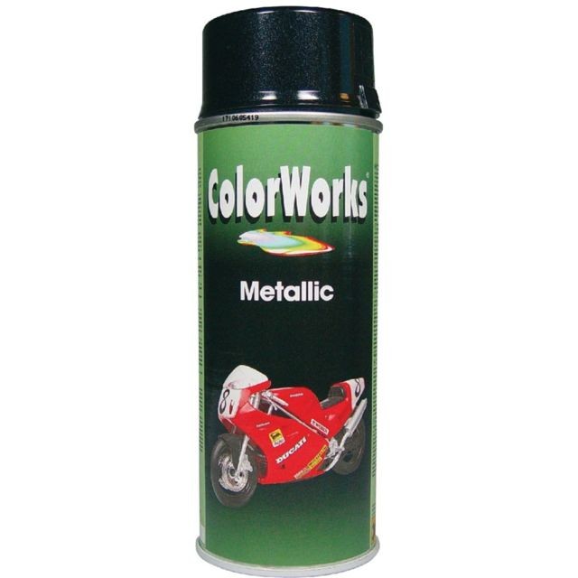 Peinture à l'huile Colorworks COLORWORKS - Peinture aérosol métallisée noir - 400 ml