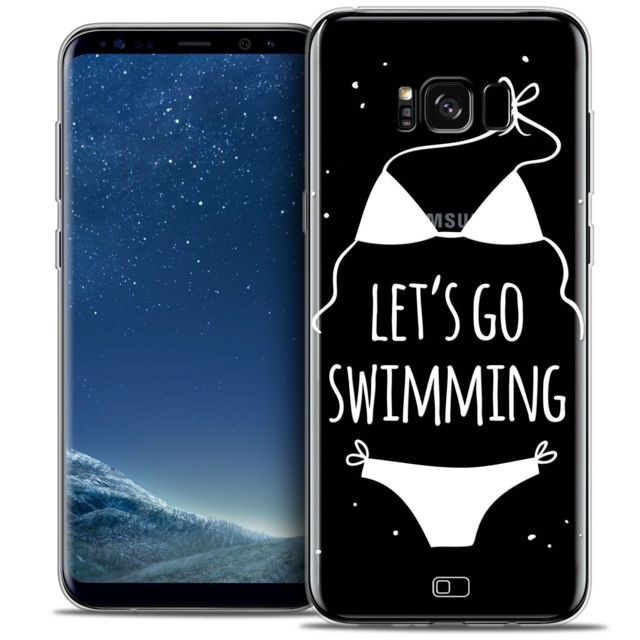 Caseink - Coque Housse Etui Samsung Galaxy S8+/ Plus (G955) [Crystal Gel HD Collection Summer Design Let's Go Swim - Souple - Ultra Fin - Imprimé en France] Caseink  - Etui samsung s8