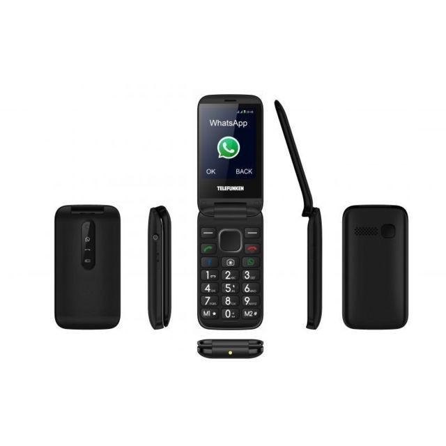 Telefunken - Téléphone portable à clapet avec Facebook et Whatsapp - TELEFUNKEN TM 360 COSI- Noir Telefunken   - Autres accessoires smartphone Telefunken