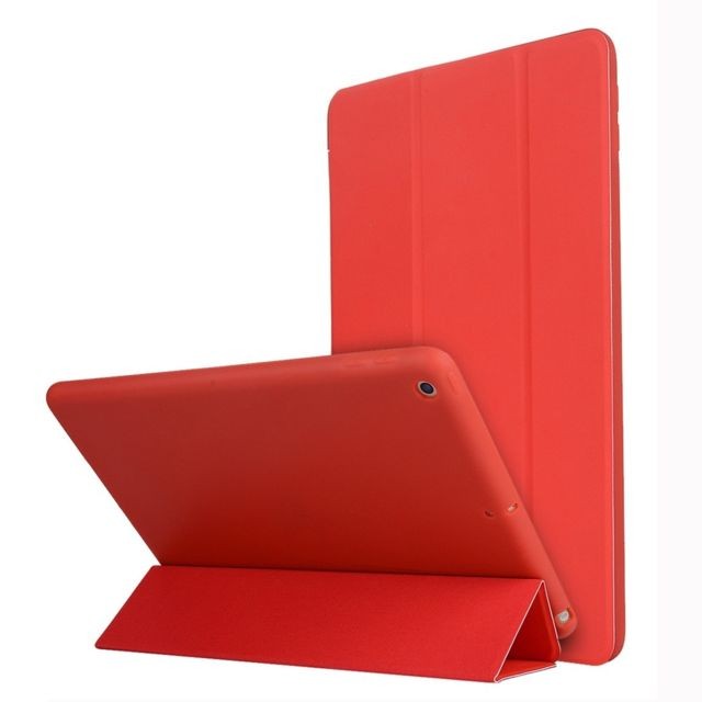 Wewoo - Housse Étui Coque Pour iPad 10,2 pouces TPU Horizontal en cuiravec support à trois rabats Rouge Wewoo  - Accessoire Tablette