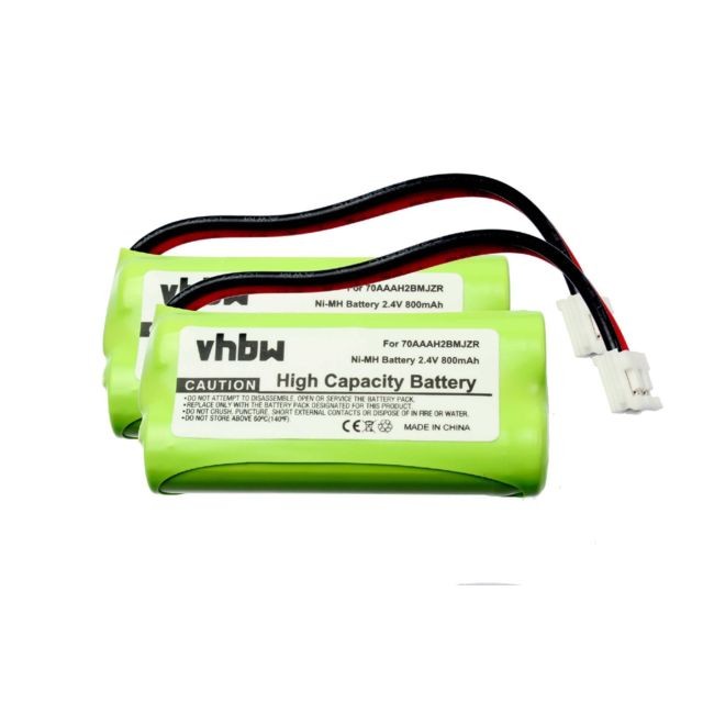 Vhbw - Lot de 2 batteries 800mAh vhbw pour téléphone fixe sans fil V Tech BATT-6010, BT184342, BT-184342, BT284342, BT-284342, BT8300, BT-8300 - Batterie téléphone Vhbw