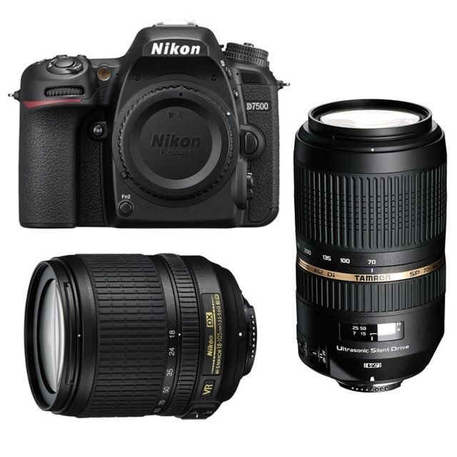 Nikon - PACK NIKON D7500 + 18-105 VR + TAMRON 70-300 VC USD - Reflex Grand Public Nikon