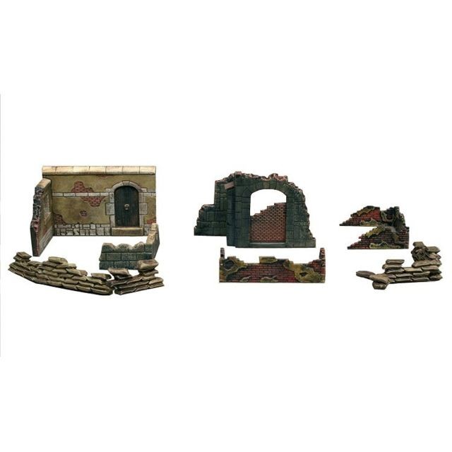 Italeri - Accessoires de décor de guerre 1/72 : Murs et ruines : Set 2 Italeri  - Maquettes & modélisme