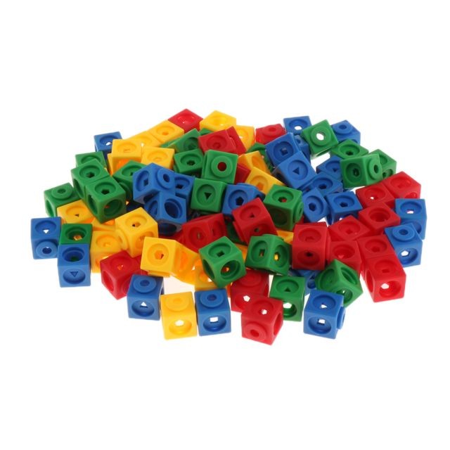 Jeux éducatifs Maths Link cube plastique jeux jouet enfant blanc