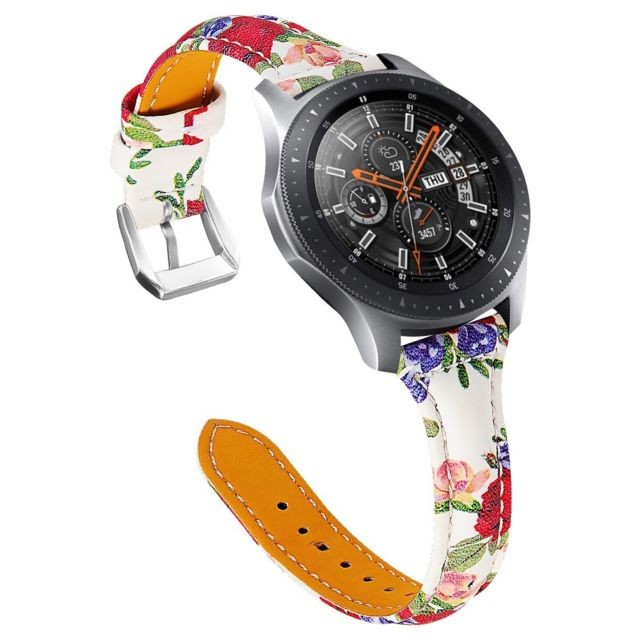 Accessoires bracelet connecté marque generique Bracelet en cuir véritable motif de fleurs 22mm style H pour votre Samsung Gear S3 Classic/Frontier