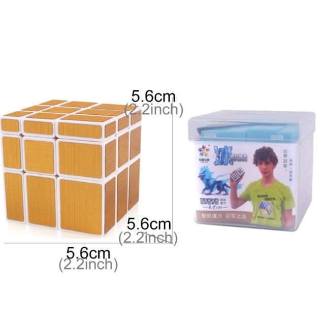 Jeux d'encastrement Cube magique or et blanc Zhisheng Glace Licorne 3ème ordre Miroir Brossé Cerveau Vitesse Puzzle Magic +
