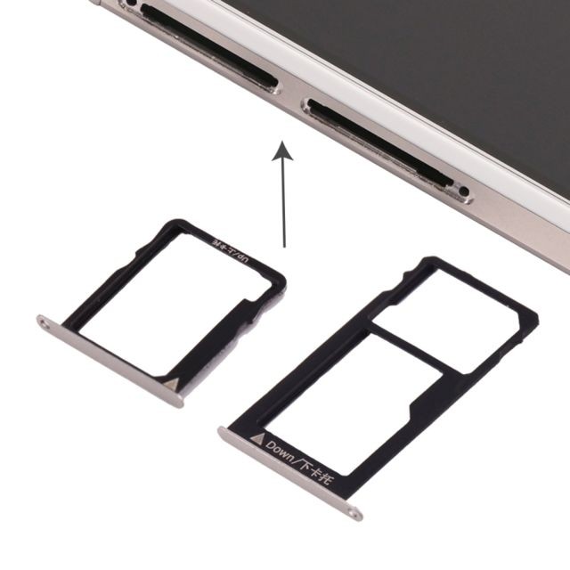 Wewoo - Tiroir de Carte SIM argent pièce détachée pour Huawei Honor 5X Micro SIM + Nano SIM et Micro SD Plateau Wewoo  - Accessoires et consommables