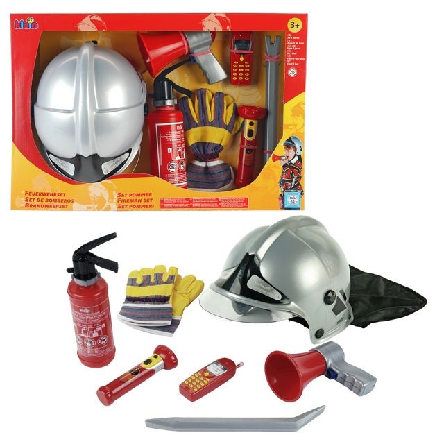 Klein - Set pompier avec casque et mégaphone, 7 pièces - 8928 Klein  - Bricolage et jardinage