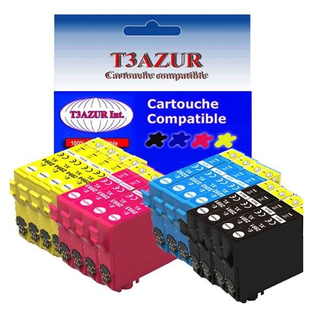 T3Azur - T3AZUR 16 cartouches d'encre compatibles 29XL pour Epson Expression Home XP235, XP245, XP 235, XP 245 T3Azur  - Cartouche, Toner et Papier