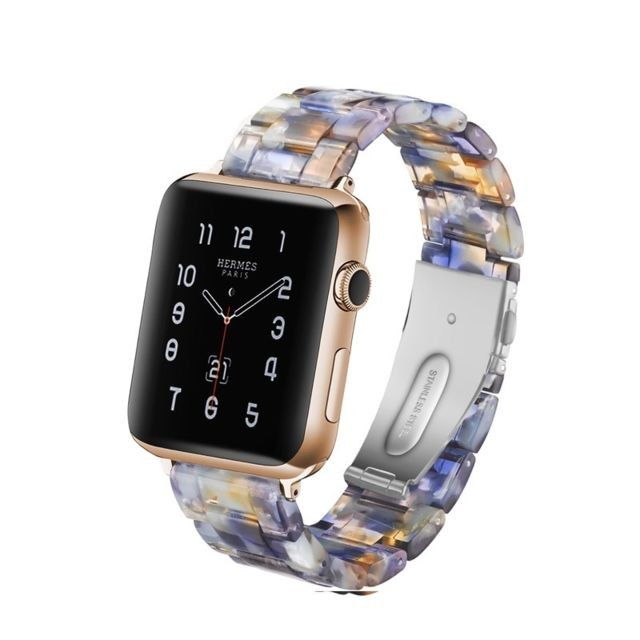 Wewoo - Bracelet de montre en résine Simple Fashion pour Apple Watch séries 5 et 4 44 mm et séries 3 et 2 et 1 42 mm Blue Ocean Wewoo  - Objets connectés